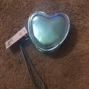 Heart shaped coin wristlet